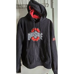 VTG COLOSSEUM‎ OHIO state Buceyes black hoodie embroidered logo MEN XL